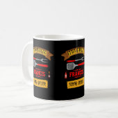 編集可能な名前でカスタマイズされたグリルマスターのマグカップ コーヒーマグカップ (正面左)