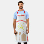 編集可能な名前とイメージを持つスターベイカー エプロン (着用した状態)