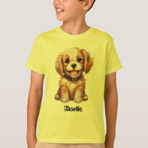 編集可能な名前の可愛い犬 Tシャツ