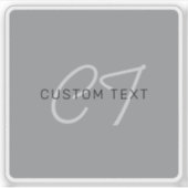 編集可能な名前または挨拶 | 黒と濃いグレー シール (正面)