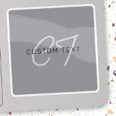 編集可能な名前または挨拶 | 黒と濃いグレー シール