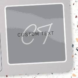 編集可能な名前または挨拶 | 黒と濃いグレー シール