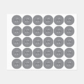 編集可能な名前または挨拶 | 黒と濃いグレー ラベル (シート)