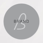 編集可能な名前または挨拶 | 黒と濃いグレー ラベル (デザイン1)