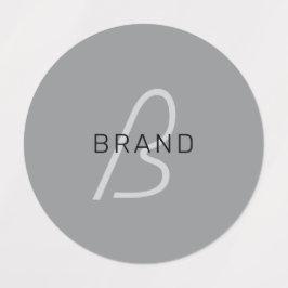 編集可能な名前または挨拶 | 黒と濃いグレー ラベル