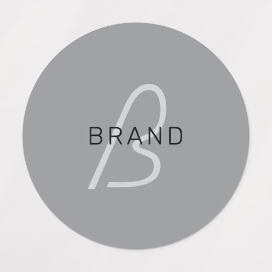 編集可能な名前または挨拶 | 黒と濃いグレー ラベル (デザイン5)