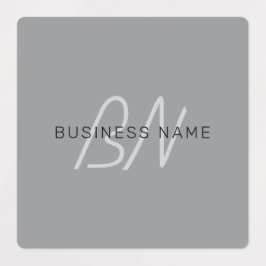 編集可能な名前または挨拶 | 黒と濃いグレー ラベル