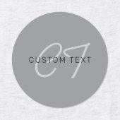 編集可能な名前または挨拶 | 黒と濃いグレー ラベル (デザイン1)