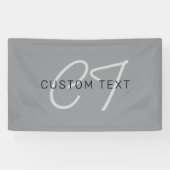 編集可能な名前または挨拶 | 黒と濃い灰色 横断幕 (横)