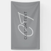 編集可能な名前または挨拶 | 黒と濃い灰色 横断幕 (縦)