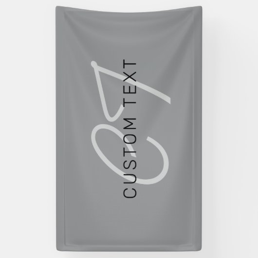 編集可能な名前または挨拶 | 黒と濃い灰色 横断幕 (縦)