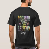 編集可能な名前を持つピックボール凡例 Tシャツ (裏面)