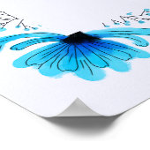 編集可能な名前意味ウォールアート – 青い花 ポスター (角)