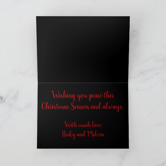 編集可能な喪のクリスマスキャンドル カード (内部)