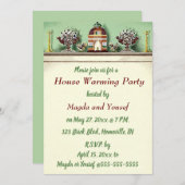 編集可能な囲炉裏の新築祝いパーティー 招待状 (正面/裏面)