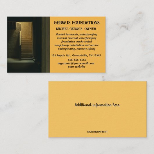 編集可能な地下基礎の修復 名刺 (正面/裏面)