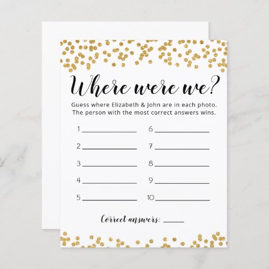 編集可能な場所Weブライダルシャワーゲーム (正面/裏面)