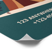 編集可能な夏のおもしろいキャンプ、戻る自然キャンプ ポスター (角)