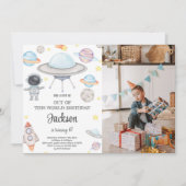 編集可能な外部空間誕生日招待状 招待状 (正面)