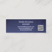 編集可能な夜の空後を追空私ソーシャルメディアQRコード スキニー名刺 (裏面)