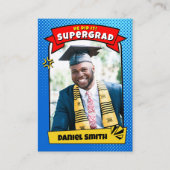 編集可能な大学院トレーディングカーすごいド、卒業漫画 コーリングカード (正面)