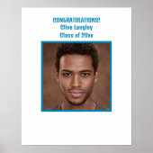 編集可能な大学院写真の署名 ポスター (正面)