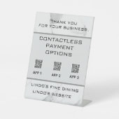 編集可能な大理石QRコード非接触支払 台座サイン (正面)