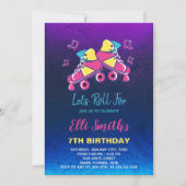 編集可能な女の子のスケートパーティー招待状 招待状 (正面)