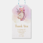 編集可能な女の子サンキューギフトラベルwith星 ギフトタグ (正面)