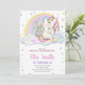 編集可能な女の子ファンタジーパーティーカードと魔法 招待状 (スタンド正面)