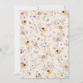 編集可能な妖精のファーストバースデー招待状、ソフトパス 招待状 (裏面)