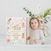 編集可能な妖精の庭の誕生日招待状 招待状 (スタンド正面)