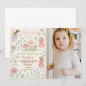 編集可能な妖精の庭の誕生日招待状 招待状 (正面/裏面)