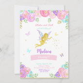 編集可能な妖精の誕生日パーティー 招待状 (正面)