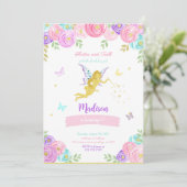編集可能な妖精の誕生日パーティー 招待状 (スタンド正面)