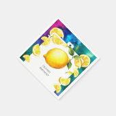 編集可能な子レモン誕生日 スタンダードカクテルナプキン (角)