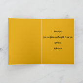 編集可能な孤独な猫が夕日を眺めるカード カード (内部)