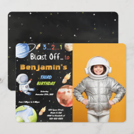 編集可能な宇宙写真招待状 招待状