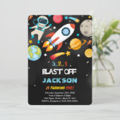 編集可能な宇宙 誕生日招待状 招待状 (スタンド正面)