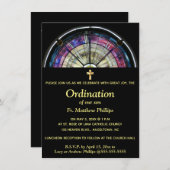 編集可能な宗教的イベントレインボーステンドグラス 招待状 (正面/裏面)