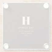 編集可能な家族の名字または会社名 ガラスコースター (裏面)