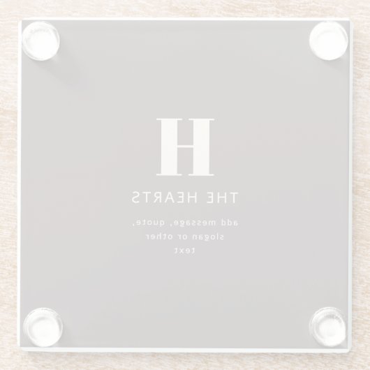 編集可能な家族の名字または会社名 ガラスコースター (裏面)