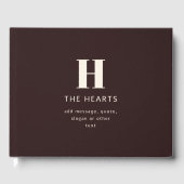 編集可能な家族の名字または会社名 ゲストブック (正面)