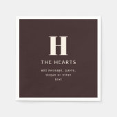 編集可能な家族の名字または会社名 スタンダードカクテルナプキン (正面)