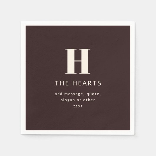 編集可能な家族の名字または会社名 スタンダードカクテルナプキン (正面)