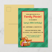 編集可能な家族ピクニック誕生日パーティー インビテーションポストカード (正面/裏面)
