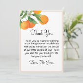 編集可能な小さなかわいこちゃんベビーシャワーサンキューカード サンキューカード (スタンド正面)