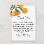 編集可能な小さなかわいこちゃんベビーシャワーサンキューカード サンキューカード (正面/裏面)