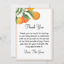 編集可能な小さなかわいこちゃんベビーシャワーサンキューカード サンキューカード