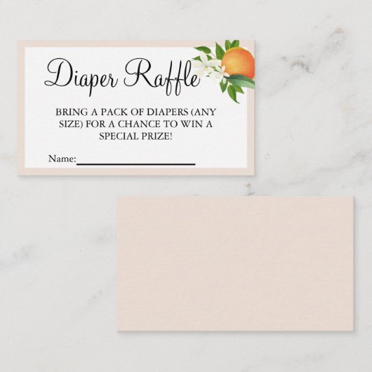編集可能な小さなかわいこちゃん赤ちゃんシャワーおむつラッフル エンクロージャーカード (正面/裏面)